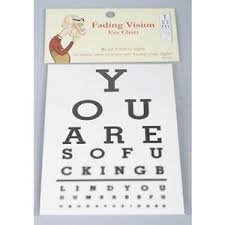 Details About Funny Fading Vision Eye Chart Sign Test Joke Prank Blind Seeing Dr Doctor Gag