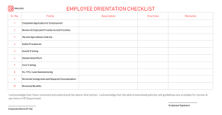 New Employee Orientation Checklist Word Excel Pdf