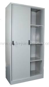 full height metal sliding door cabinet
