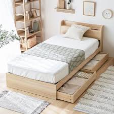 aube wooden drawer storage bed frame