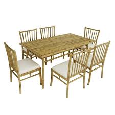 bamboo dining table set for cafe