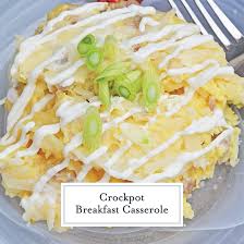 In a medium bowl, whisk together the eggs and remaining ingredients (but not the toppings). Crockpot Breakfast Casserole Recipe Crock Pot Egg Bake