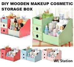 diy wooden makeup cosmetic storage box