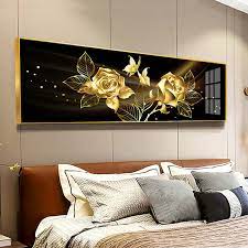 Abstract Painting Black Gold Rose