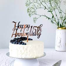 Happy 15th Wedding Anniversary Cake gambar png