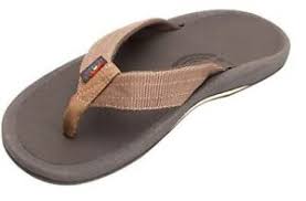New Men Rainbow Sandal Flip Flop Mariner Dark Brown Comfort