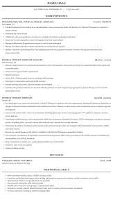 Physical Therapy Assistant Resume Sample Mintresume
