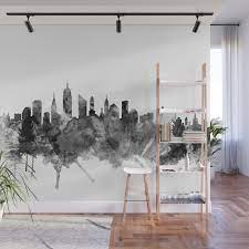 City Skyline Wall Mural By Artpause