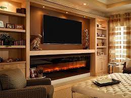 Linear Fireplace With Tv Above