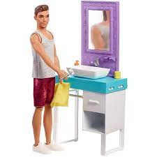Mattel Barbie Ken And Bathroom Playset