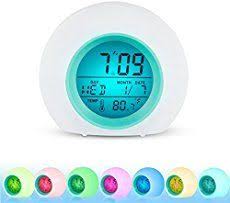 Amazon Toddler Stay In Bed Light Clock Teaches Child When Ok To Wake Up Kids Alarm 4 Color Morning Or Night Kids Alarm Clock Alarm Clock Led Alarm Clock