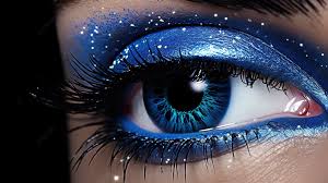 vibrant blue glitter eyeshadow