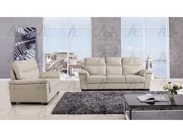 Light Gray Genuine Leather Sofa Set