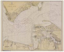 Hampton Roads 1930 Nautical Map Virginia Harbors 400 Reprint