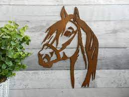 Rusty Metal Horse Head Horse Garden