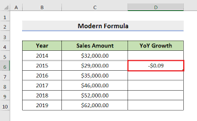 how to calculate year over year growth