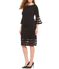 Calvin Klein Plus Size Illusion Sleeve Sheath Dress