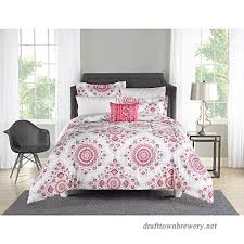 Ms 6pc Off White Light Pink Medallion Geometric Floral Comforter Set Twin Twin Xl Sheets Microfibre