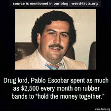 We'd holiday in las vegas and have dinner with frank sinatra on petty cash. Weird Facts Drug Lord Pablo Escobar Spent As Much As 2 500