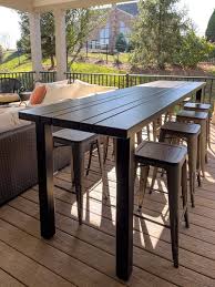 Outdoor Bar Height Parsons Style Table