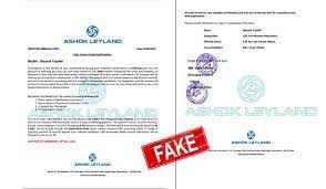 fake ashok leyland appointment letters