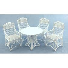 Wrought Iron Patio Set Table 4 Chairs