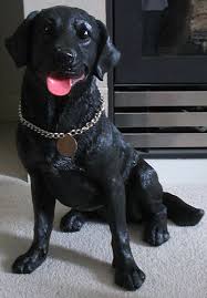 Sitting Black Labrador Dog Ornament