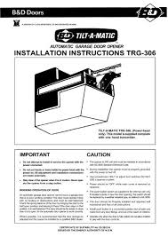 installation instructions trg 306