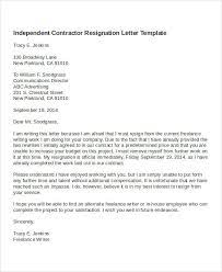 contractor resignation letter template