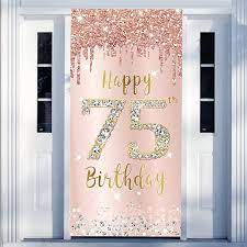 75th birthday decorations door banner