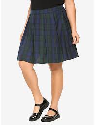 Mina victory home for the holiday red plaid tree skirt 48 x 48 rnd. Green Blue Plaid Pleated Skirt Plus Size
