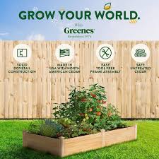 Greenes Fence Cedar Raised Garden Planter Size 14 H X 96 W X 48 D