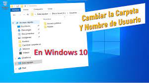 name and user folder in windows 10