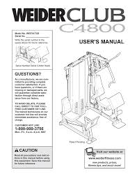 Weider Club C4800 User S Manual Manualzz Com