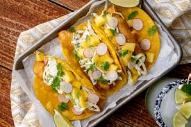 fried fish tacos with cilantro lime