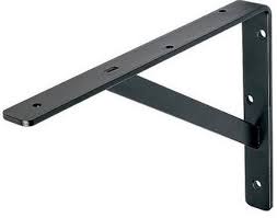 wall mounted angle black steel shelf