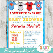 Superhero Onesie Baby Shower Invitation D210