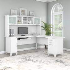A white l shaped desk is also a very stylish option. 72w L Shaped Desk With Hutch In White