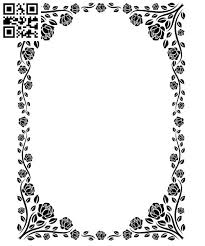 frame decorated with roses file cdr and