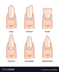 nail shape set7 resize royalty free