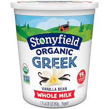 stonyfield whole milk vanilla bean