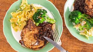 View top rated thin pork chop recipes with ratings and reviews. Emeril S Thin Cut Pork Chops With Rosemary Balsamic Glazed Shallots Rachael Ray Show