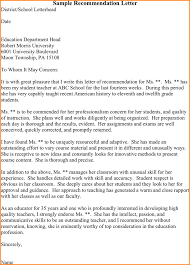 Reference Letter from Teacher   Office Templates Write a letter of recommendation for a student