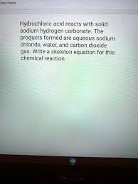 Solved Hydrochloric Acid Reacts With