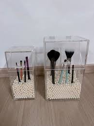 transpa acrylic makeup brush holder