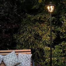 black solar lamp post 2 1 m outdoor