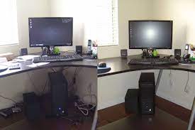 Largely, you can group desk cable management into five basic ways. Reddit I Finally Got Around To Organizing The Clutter Underneath My Computer Desk R Diy Hide Computer Cords Popular Living Room Home Office Space