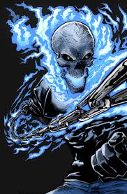 blue ghost rider comic art