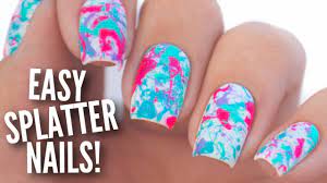 easy paint splatter nail art tutorial