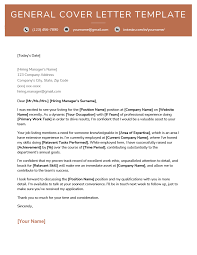 general cover letter sles template